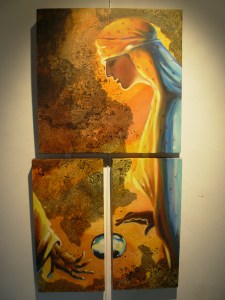 triptyque 40cm sur 40cm et 2 fois 20 cm sur 40 cm