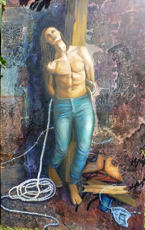 195cm sur 114cm Ulysse le migrant